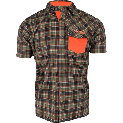 Košile pánská Haven Agness Slimfit - olivová-oranžová, S