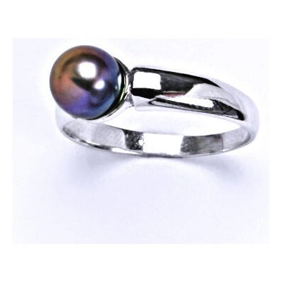 Čištín Stříbrný s přírodní perlou černou do fialova T 1180