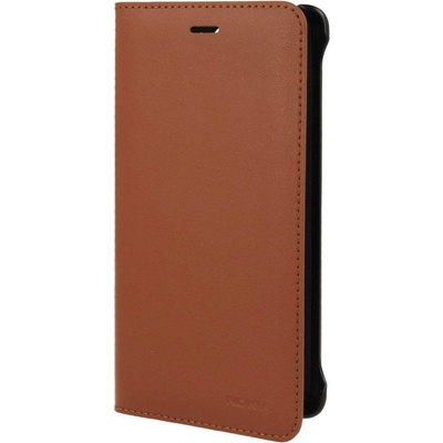 Nokia Leather Flip Cover CP-801 - оригинален кожен калъф с отделение за кр. карта за Nokia 8 (кафяв)