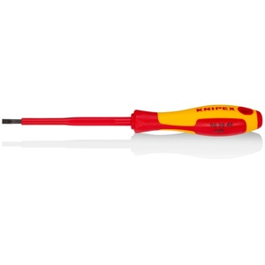 KNIPEX Отвертка шлиц 4.0, vde 1000v жълто-червена ръкохватка 202мм, (k982040)