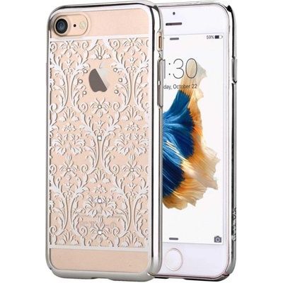 DEVIA Crystal Baroque Case - поликрабонатов кейс за iPhone SE (2020), iPhone 8, iPhone 7 (с кристали Сваровски) (сребрист)