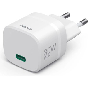 Hama Зарядно устройство HAMA, 30W, GaN, USB-C, PD/Qualcomm, Zero Standby, бяло - HAMA-201964 (HAMA-201964)
