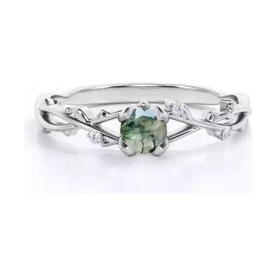 Royal Fashion stříbrný prsten Mechový achát DR21965R 6