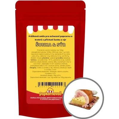 Popkornovač.cz Popcorn příchuť Šunka Sýr 50 g