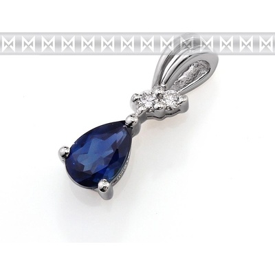 Klenoty Budín Přívěsek s diamantem a modrým safírem 3870018