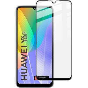  Удароустойчив стъклен протектор покриващ целия екран марка IMAK за Huawei Y6p - цвят черен