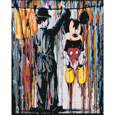 zuty Malování podle čísel Mickey Mouse 80 x 100 cm vypnuté plátno na rám
