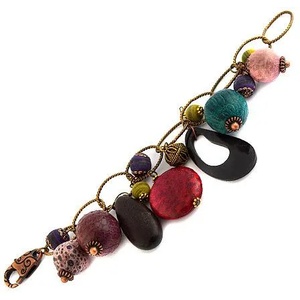 Dannyra Гривна Висулки с кожа, рог и абанос Dannyra Jewels