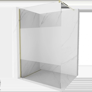 Mexen Kioto душ стена Walk-in 90 x 200 см, прозрачен/мраз 8 мм, златен - 800-090-101-50-35 (800-090-101-50-35)