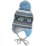 Sterntaler Зимна шапка с пискюл Sterntaler - 45 cm, 6-9 месеца, сиво-синя (4701756-542) - ozone