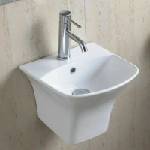 Inter Ceramic правоъгълна стенен умивалник, лъскаво бял, 35.5 см (3535)