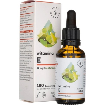 Aura Herbals Vitamín E kvapky 12 mg 30 ml