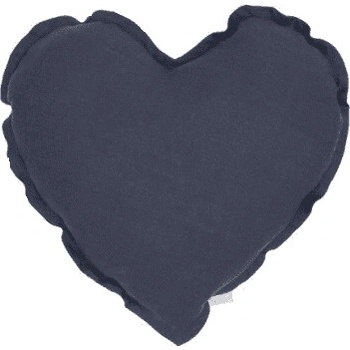 Cotton and Sweets Mini ľanový vankúš srdca grafitová 28cm