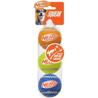 Nerf Dog pískací tenisové míčky 6,5 cm 3 ks