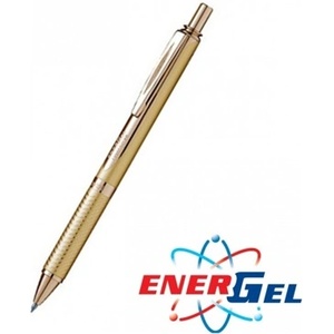 Pentel Автоматичен ролер Pentel BL407, черен цвят на писане, дебелина на линията 0.7 mm, гел, златист (OK26821)