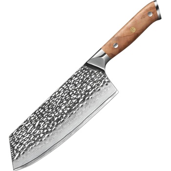 HARAHU Дамаски кухненски нож ZA-37482 - Cleaver / Кафяв KP37482 (ZA-37482)