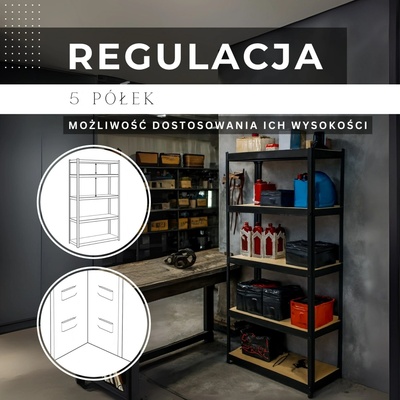 Springos Regál 150 x 75 x 30 cm 5 polic HA5261