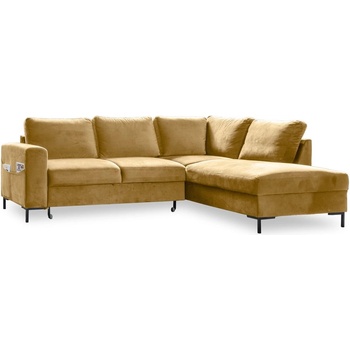 Miuform Жълт кадифен разтегателен ъглов диван (десен ъгъл) Lofty Lilly - Miuform (878KRO1)