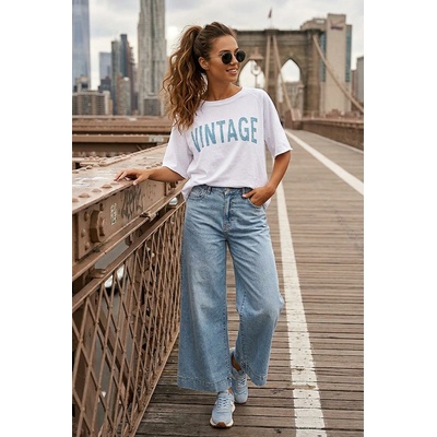 LEHKÉ WIDE LEG DŽÍNY S TKANIČKOU Vero Moda