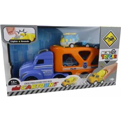 Man Yuk Toys Камион платформа с коли, със светлинни и звукови ефекти (068-303)