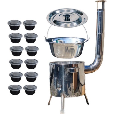Green home Nerezový kotlík 14 L (0,8 mm) INOX, Green home nerezová kotlina 36 INOX LUSTRO, nerezová poklice INOX, plastové boxy (misky) s víkem 12 ks – Hledejceny.cz