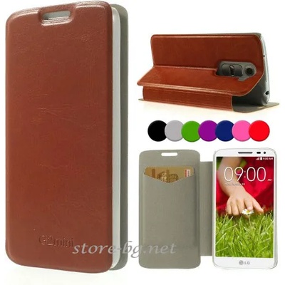 LG G2 Mini Wallet2 Кожен Калъф + Протектор