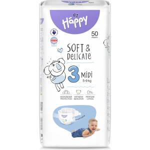 Bella HAPPY S&D размер 3 Midi 5-9 кг 50 бр
