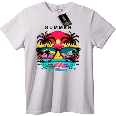 NOONEBRAND Тениска Летни плажни вибрации - XL, White