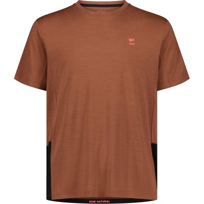Mons Royale Мъжка фланелка с къс ръкав за колоездене Mons Royale Tarn Merino Shift T-Shirt Cycling jersey - Cinnamon / Black (056-2080-1113)