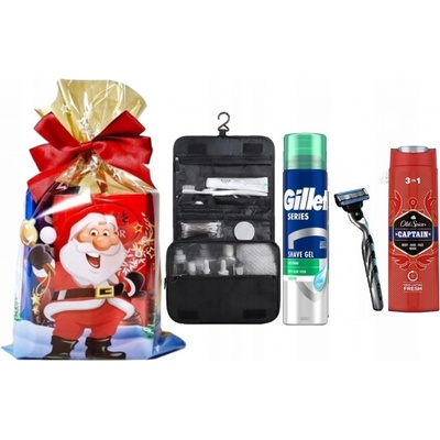 Gillette Darčeková Súprava: Holiaci Strojček Mach3, 1 Holiaca Hlavica, Series Gél 200 ml, Taštička