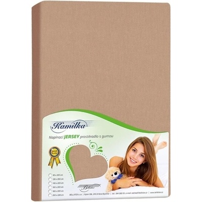Bellatex jersey prostěradlo kávové 180x200x40
