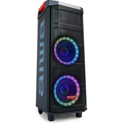 Přenosný velký reproduktor Aiwa KBTUS 608 černý 600W BT KARAOKE 2 mikrofony
