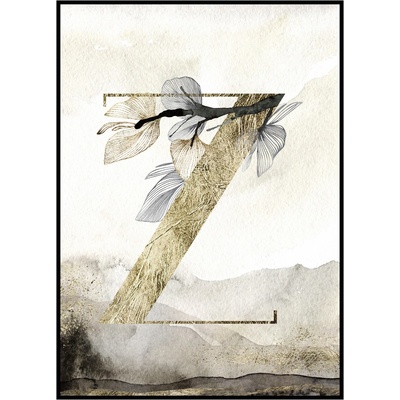Jen tak z lásky Plakát První písmeno jména - zlatá Rozměr plakátu: 30 x 40 cm, Materiál plakátu: 200 g papír, Pozadí: Akvarel, Písmeno: Z