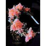 Radi handmade Диадема с изкуствени рози цвят пудра и розаво (594)