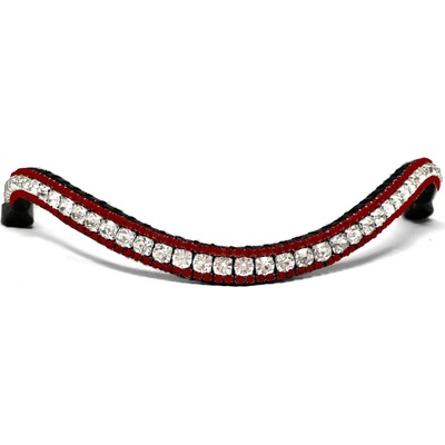 Blingyourhorse Třpytivá čelenka na uzdečku BORDEAUX RED & CRYSTAL SUBTILE Černá