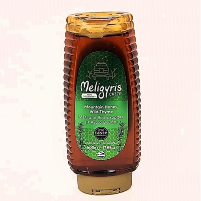MELIGYRIS Řecký horský med Divoký tymián květový, plastová dóza 500 g