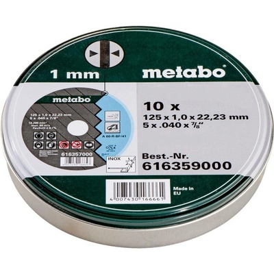 Metabo 616359000 řezný kotouč rovný 125 mm 10 ks ocel, nerezová ocel