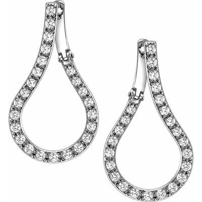 Zlaton Náušnice bílé zlato visací osazené zirkony 2.6cm 3.3g N07092604346