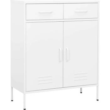 Шкаф за съхранение, бял, 80х35х101, 5 см, стомана