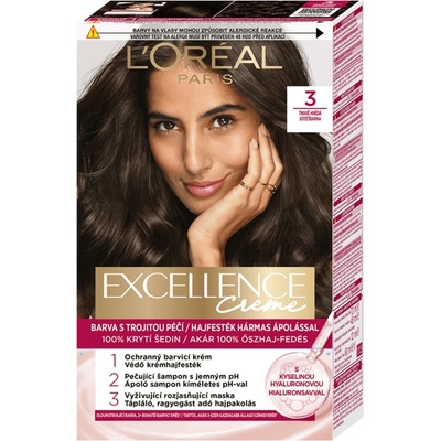 Loréal Permanentní barva Excellence Creme - 3 tmavě hnědá - L’Oréal Paris
