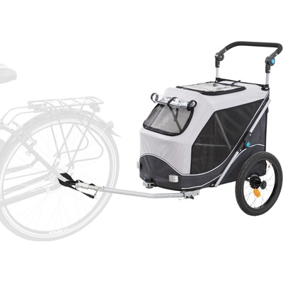 Trixie Vozík za kolo s funkcí rychlého skládání šedý 74 x 95 x 103 143 cm