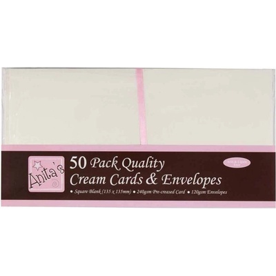 WEST DESIGN West Design 13,5 × 13,5 cm přání a obálky 50 ks (240 g/m2) krémové