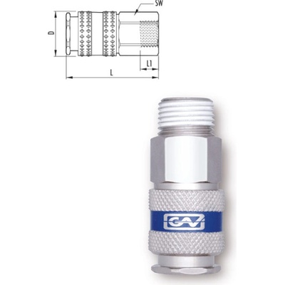 GAV BEZPEČNOSTNÍ RYCHLOSPOJKA MAGNUM 4000 STL.VZDUCH 1/2" vnitřní závit
