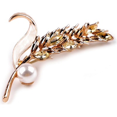 Stoklasa brož s broušenými kamínky klas 2 zlatá