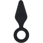 Boss of Toys Silicone Anal Plug with Loop - S - Black