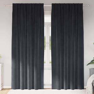 Pure Line Home Кадифени завеси в цвят антрацит с комбиниран перделък, 2 бр. , 140 x 245 см