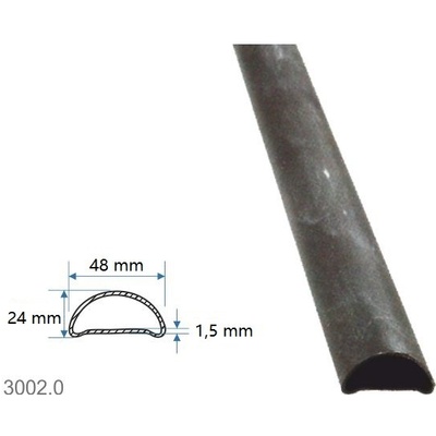 Madlová tyč dutá 48x24x1,5mm, hladká, dĺžka 6000mm, cena za KUS