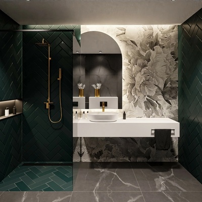 Alfaram Polovičné oválne kúpeľňové zrkadlo s brúsenou stranou s osvetlením - FRANK LED WALL SIDE 60x120