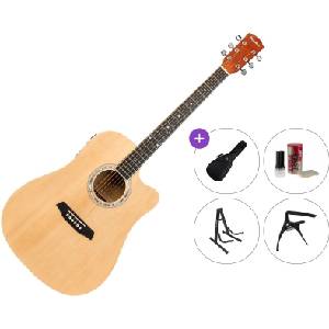 Pasadena PDC-10E Premium SET Natural Електро-акустична китара Дреднаут