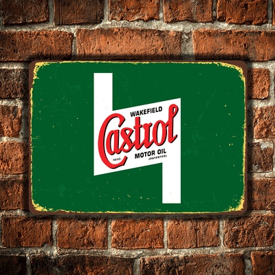 Castrol - метална декоративна табелка за гараж